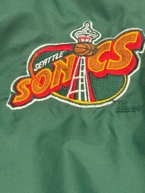 Vintage Seattle Supersonics Half-Zip Jacket Pullover Delong NBA Size 3XL
